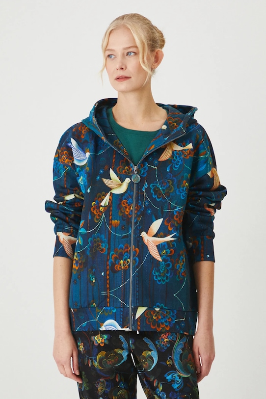 Bavlnená mikina dámska z kolekcie Karolina Matyjaszkowicz x Medicine tyrkysová farba RW24.BLDB51 tyrkysová RW24