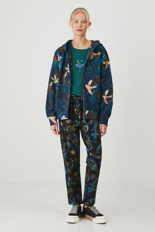 Oblečenie Bavlnená mikina dámska z kolekcie Karolina Matyjaszkowicz x Medicine tyrkysová farba RW24.BLDB51 tyrkysová