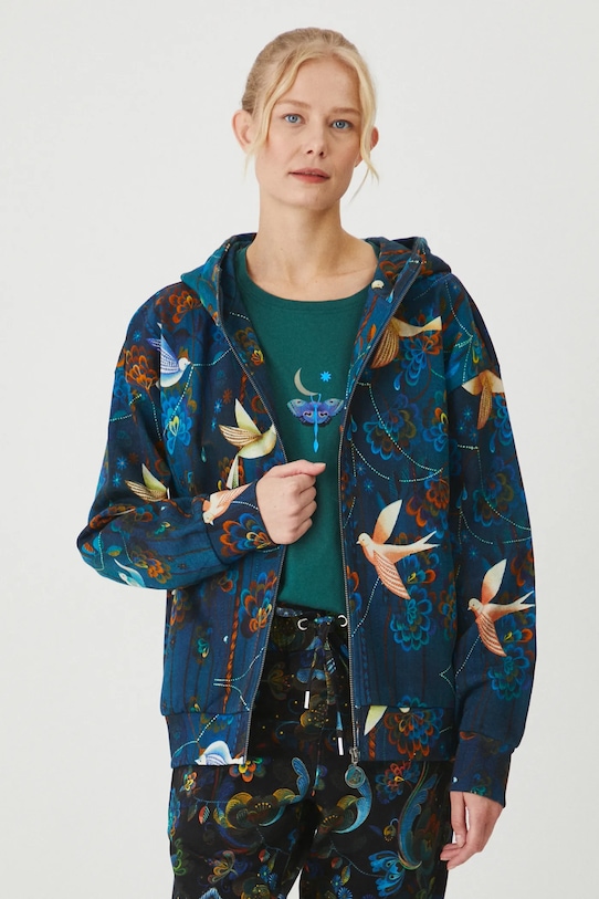 Bavlnená mikina dámska z kolekcie Karolina Matyjaszkowicz x Medicine tyrkysová farba RW24.BLDB51 tyrkysová