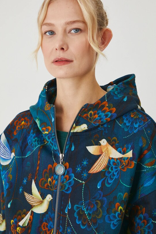 Bluza bawełniana damska z kolekcji Karolina Matyjaszkowicz x Medicine kolor turkusowy RW24.BLDB51