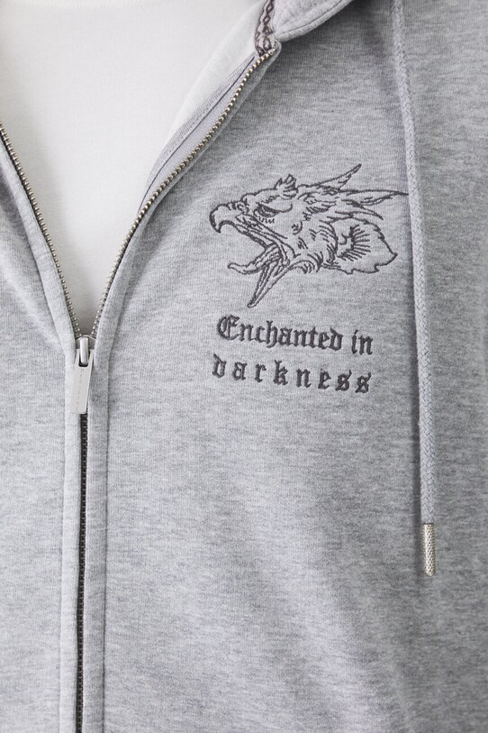 Mikina pánská oversized, s ozdobnou nášivkou šedá barva RW24.BLM503