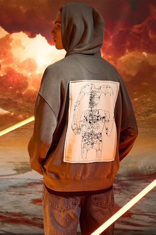 Bluza męska z kolekcji Zdzisław Beksiński x Medicine kolor niebieski RW24.BLM851 niebieski RW24