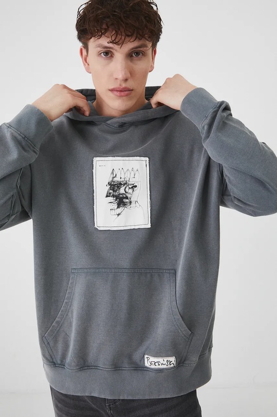 Bluza męska z kolekcji Zdzisław Beksiński x Medicine kolor niebieski RW24.BLM851 niebieski