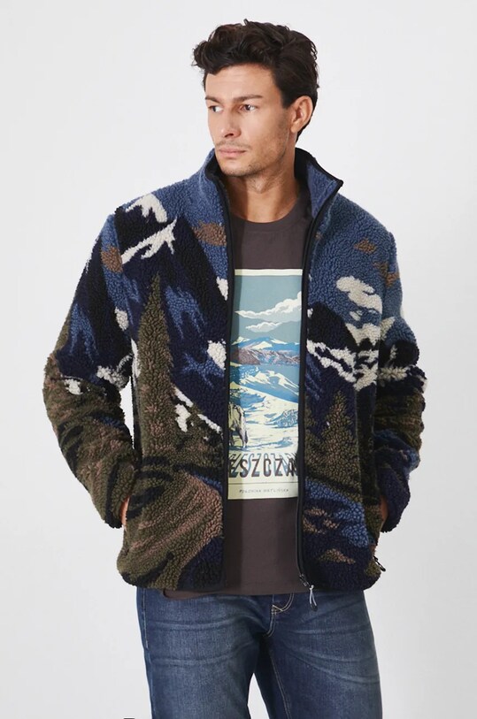 Mikina pánska s textúrou viacfarebná RW24.BLM900