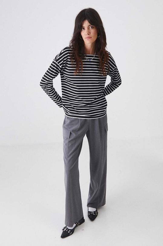 Odzież Longsleeve bawełniany z domieszką elastanu kolor czarny RW24.BUD041 czarny