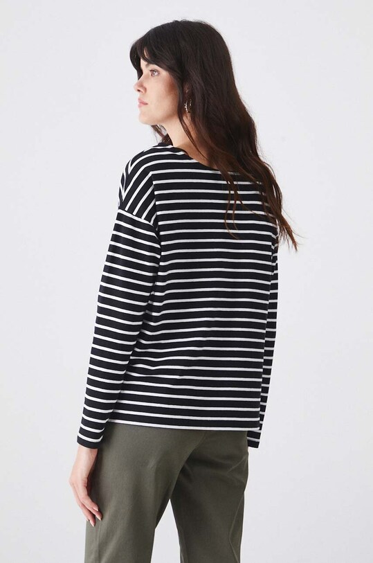 Longsleeve bawełniany z domieszką elastanu kolor czarny RW24.BUD041 czarny