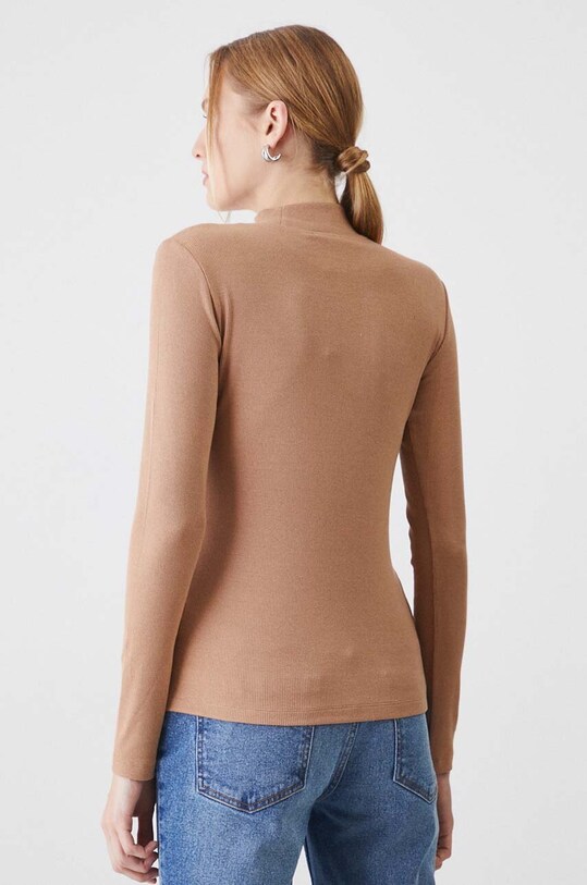 Odzież Longsleeve damski prążkowany kolor beżowy RW24.BUD051 beżowy
