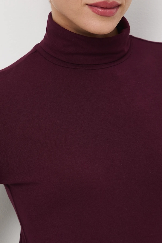 Longsleeve damski gładki RW24.BUD071 bordowy