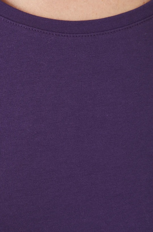 Longsleeve bawełniany z domieszką elastanu gładki kolor fioletowy RW24.BUD072 fioletowy