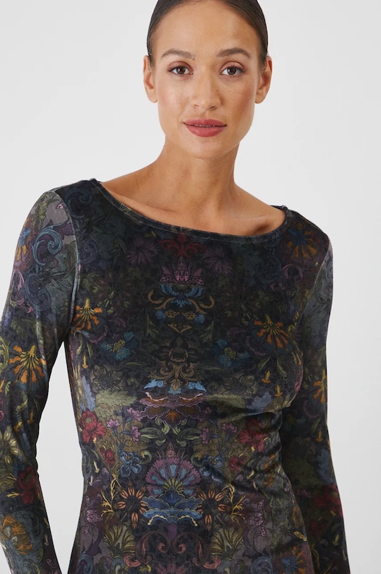 Odzież Longsleeve damski wzorzysty kolor czarny RW24.BUD800 multicolor