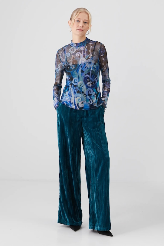 Odzież Longsleeve damski z kolekcji Karolina Matyjaszkowicz x Medicine kolor granatowy RW24.BUDB50 granatowy