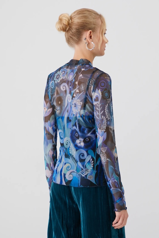 Longsleeve damski z kolekcji Karolina Matyjaszkowicz x Medicine kolor granatowy granatowy RW24.BUDB50