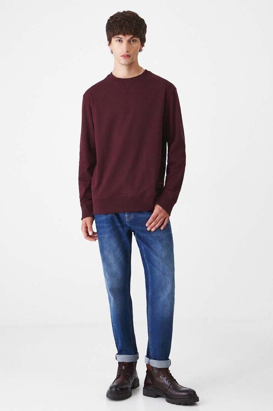 Longsleeve męski z fakturą kolor bordowy RW24.BUM051 bordowy RW24