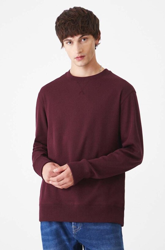 Longsleeve męski z fakturą kolor bordowy bordowy RW24.BUM051