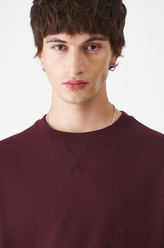 Longsleeve męski z fakturą kolor bordowy RW24.BUM051 bordowy