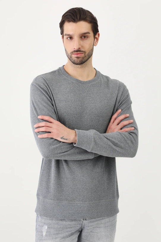 Longsleeve męski z fakturą kolor szary szary RW24.BUM051