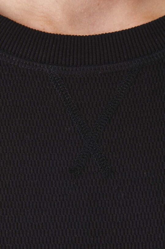 Longsleeve męski z fakturą kolor czarny RW24.BUM051 czarny