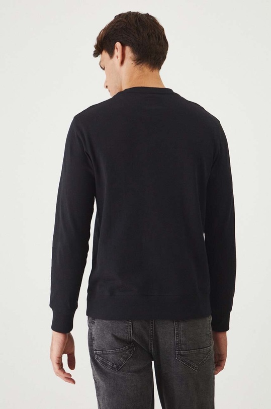 Odzież Longsleeve bawełniany męski gładki kolor czarny RW24.BUM300 czarny