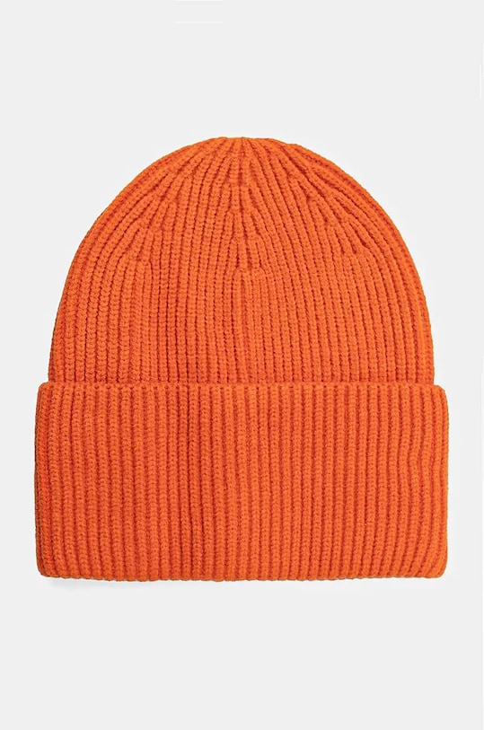 Čiapka dámska rebrovaná čiapka oranžová farba stredne hrubá oranžová RW24.CAD051