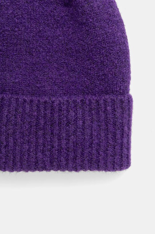 Czapka z domieszką wełny damska beanie kolor fioletowy RW24.CAD701 fioletowy RW24