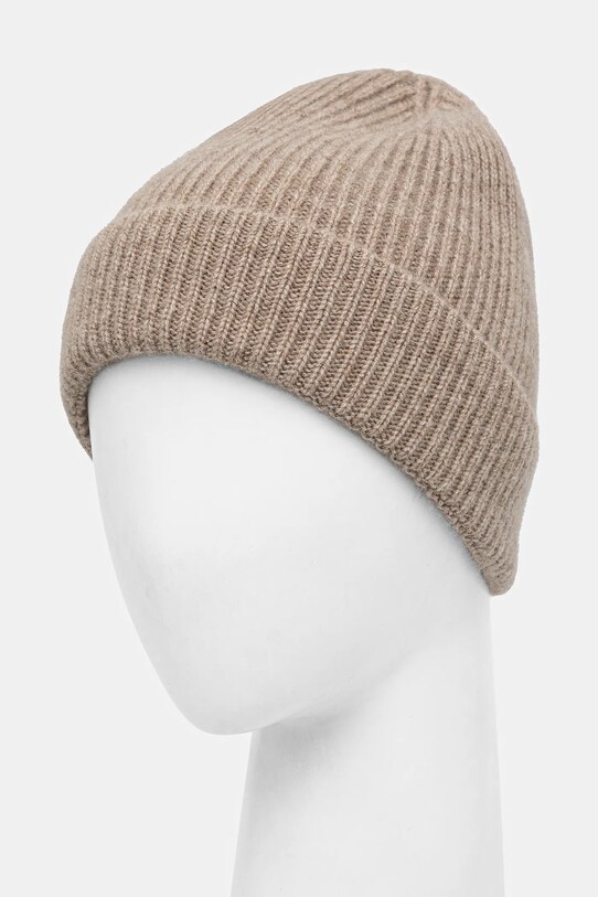 Akcesoria Czapka z kaszmiru damska beanie kolor beżowy RW24.CAD800 beżowy