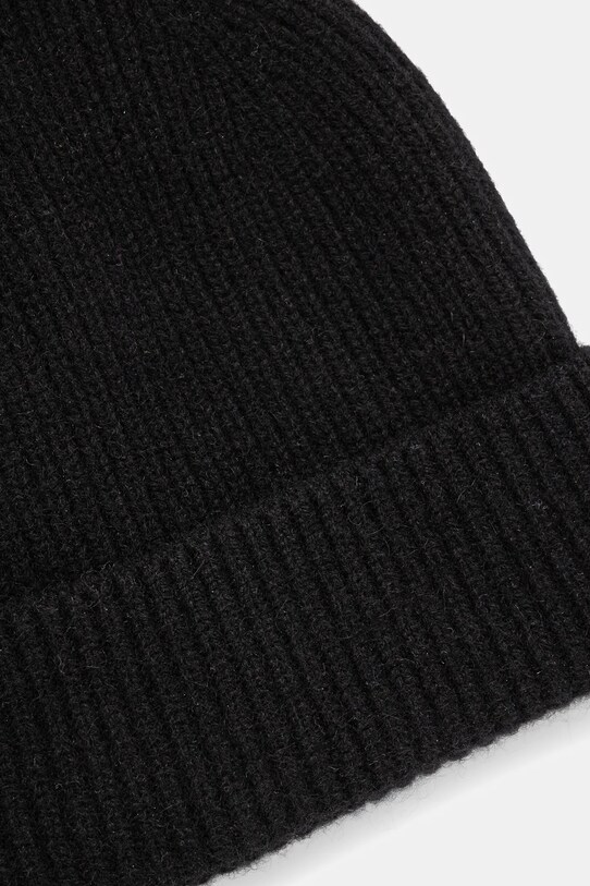 Czapka z kaszmiru damska beanie kolor czarny czarny RW24.CAD800