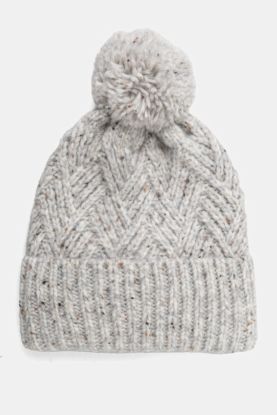 Czapka damska z pomponem kolor szary średniej grubości szary RW24.CAD807