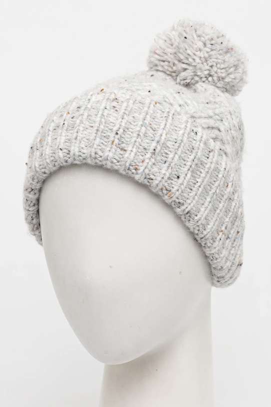 Akcesoria Czapka damska z pomponem kolor szary RW24.CAD807 szary