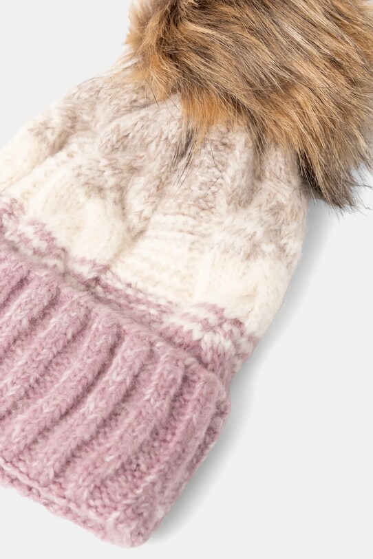 Akcesoria Czapka damska beanie z pomponem kolor różowy RW24.CAD901 różowy