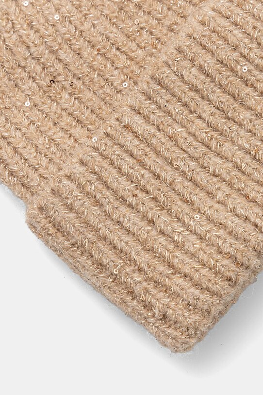 Czapka damska beanie z aplikacją kolor beżowy RW24.CAD904 beżowy RW24