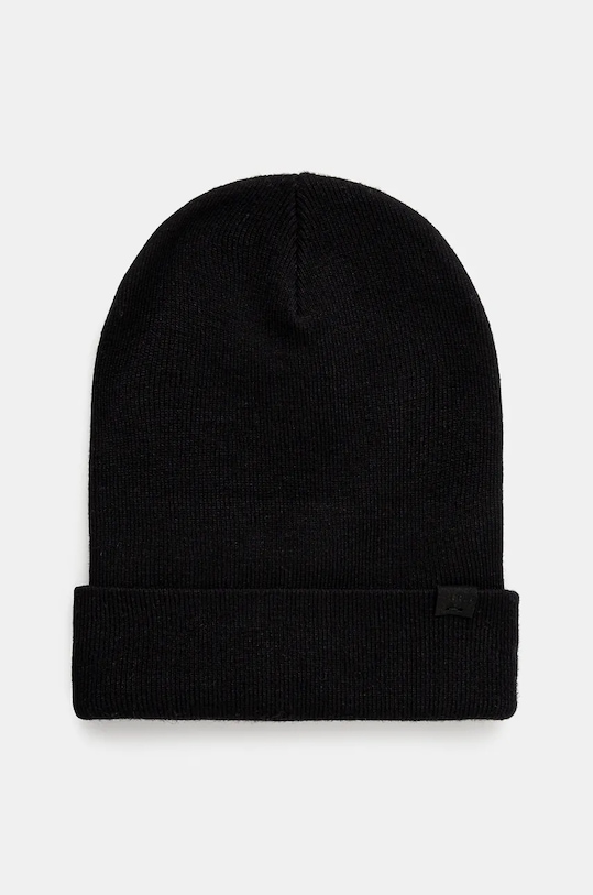 Czapka męska beanie z wiskozą kolor czarny średniej grubości czarny RW24.CAM061