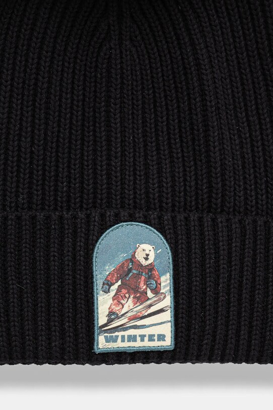 Akcesoria Czapka bawełniana męska beanie kolor czarny RW24.CAM902 czarny