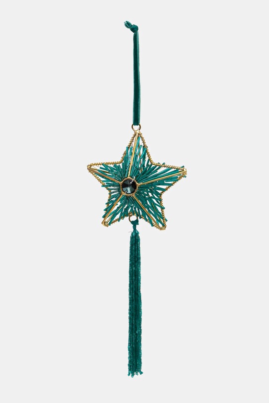 Ozdoba na vánoční stromeček handmade - hvězda zelená barva zelená RW24.DEUA13