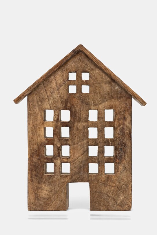 Dekoracja stojąca drewniana - domek kolor brązowy RW24.DEUA39 brązowy RW24