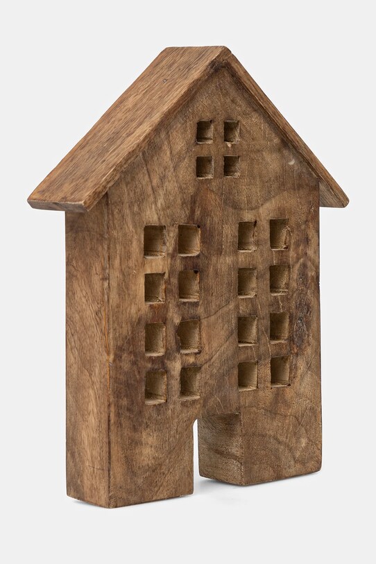 Salon Dekoracja stojąca drewniana - domek kolor brązowy RW24.DEUA39 brązowy