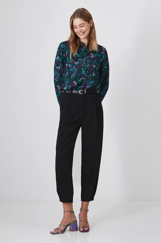 Košile dámská regular, se vzorem černá barva RW24.KDD090 vícebarevná RW24