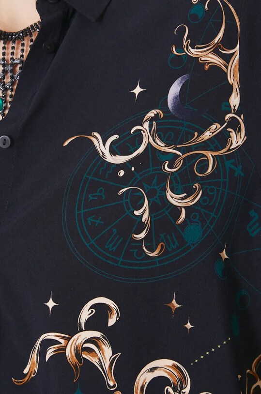 Koszula damska z nadrukiem kolor czarny RW24.KDD901 czarny