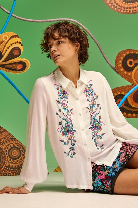 Košeľa dámska z kolekcie Karolina Matyjaszkowicz x Medicine biela farba casual biela RW24.KDDB53