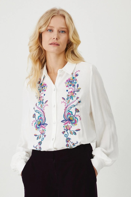 Košeľa dámska z kolekcie Karolina Matyjaszkowicz x Medicine biela farba RW24.KDDB53 biela