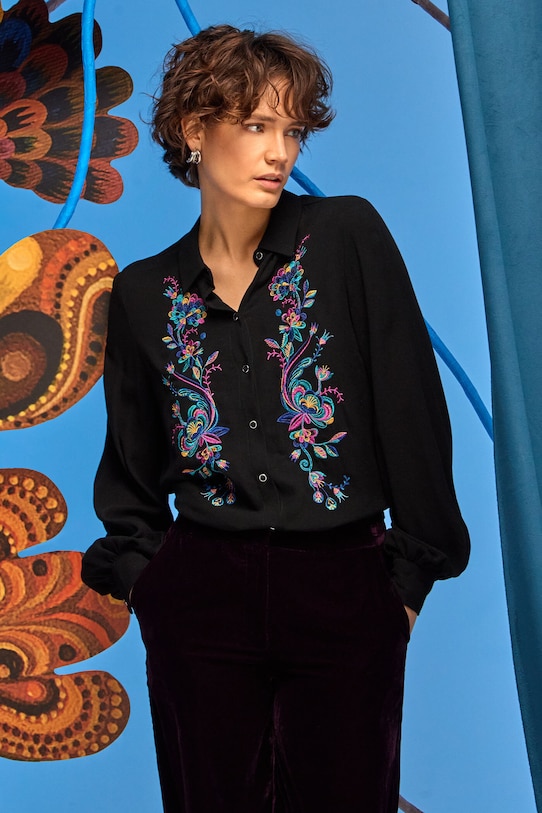 Koszula damska z kolekcji Karolina Matyjaszkowicz x Medicine kolor czarny casual czarny RW24.KDDB53