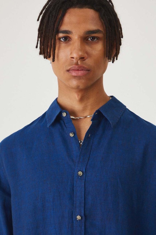 Medicine cămașă de in RW24.KDM013 bleumarin