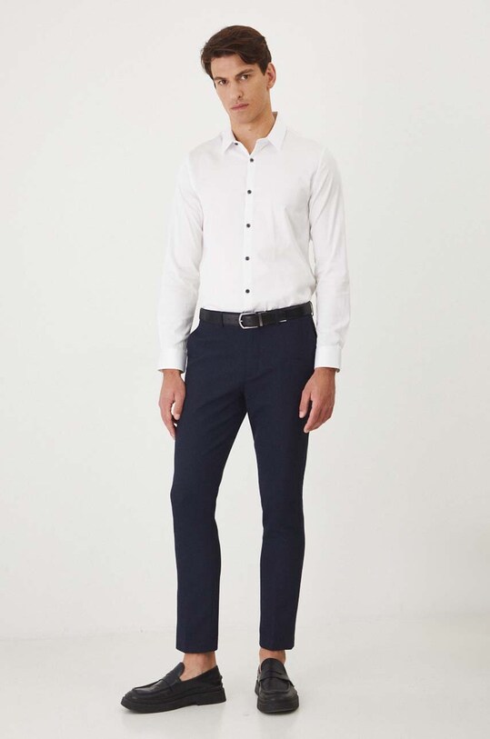 Koszula męska z kołnierzykiem klasycznym gładka kolor biały RW24.KDM034 biały RW24