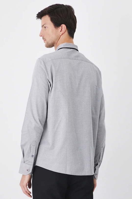 Odzież Koszula męska z kołnierzykiem klasycznym gładka kolor szary RW24.KDM070 szary