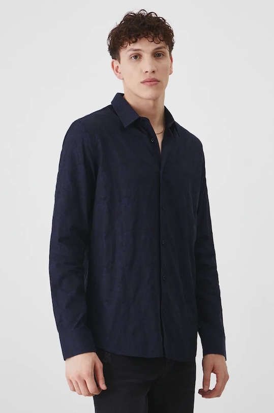 Medicine cămașă din bumbac bleumarin RW24.KDM802