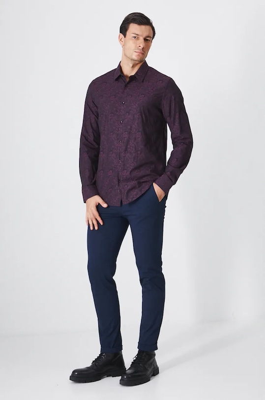 Дрехи Памучна риза Medicine RW24.KDM802 виолетов