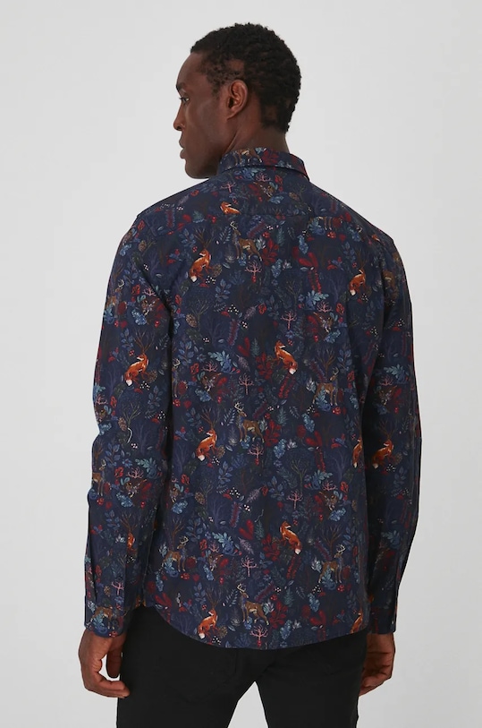 Odzież Koszula męska z kołnierzykiem klasycznym wzorzysta kolor multicolor RW24.KDMA21 multicolor