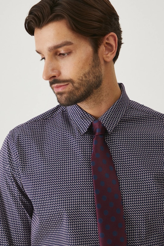 Koszula męska z kołnierzykiem klasycznym wzorzysta kolor multicolor RW24.KDMB03 multicolor RW24