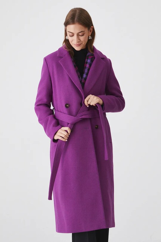 Medicine palton din lana RW24.KPD604 violet RW24