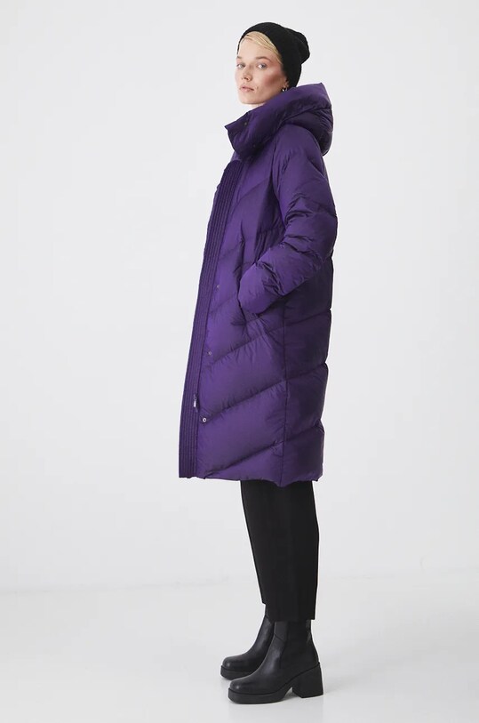 Płaszcz puchowy damski pikowany kolor fioletowy RW24.KPD701 fioletowy RW24