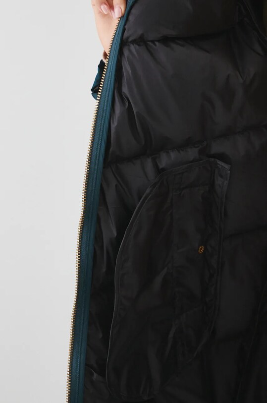 Płaszcz puchowy damski pikowany kolor zielony RW24.KPD702